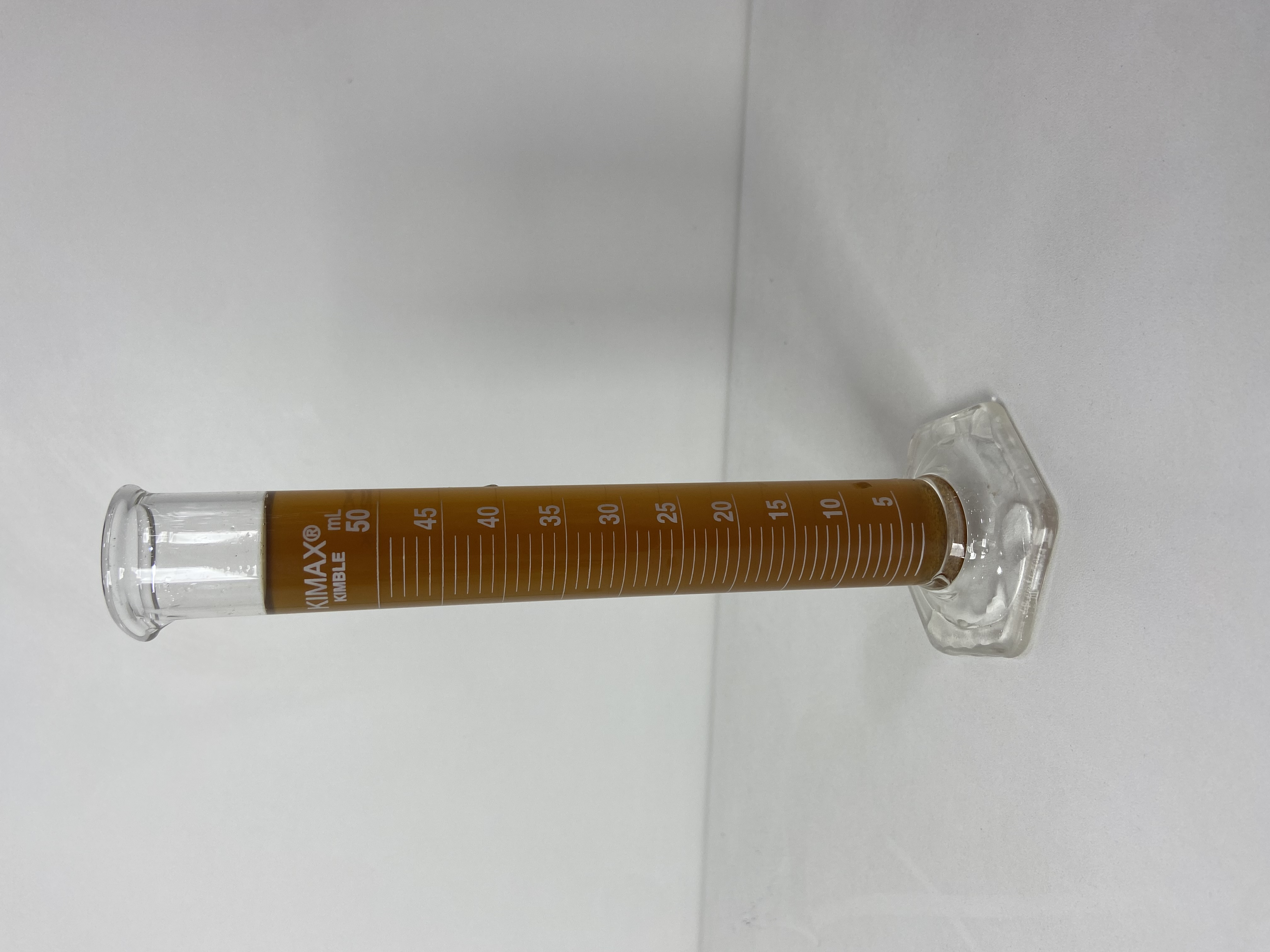 Cilindro graduado de cristal escala blanca de 50ml