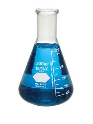 Matraz erlenmeyer boca estrecha, graduado, vidrio 500ml