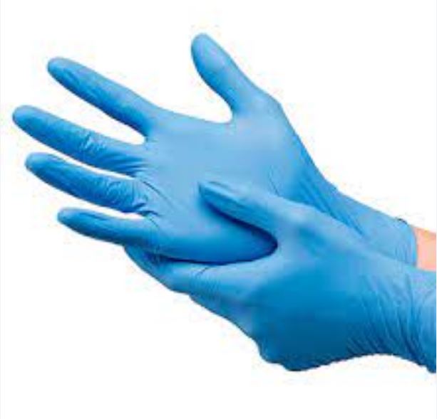 Guantes desechables de Nitrilo, azul, talla S