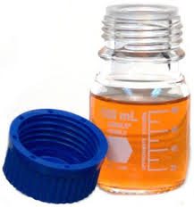 Botella tapa azul GL45 de 100ml