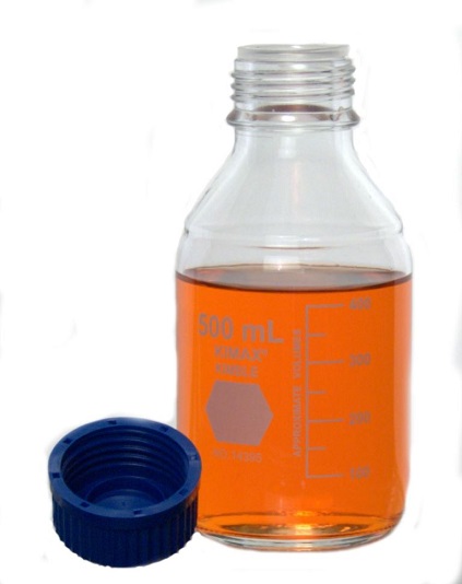 Botella tapa azul GL45 de 500ml