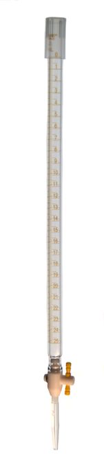 Bureta recta llave PTFE escala oscura 25ml -