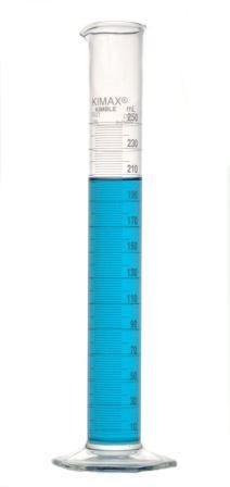 Cilindro graduado de vidrio, escala blanca 250ml